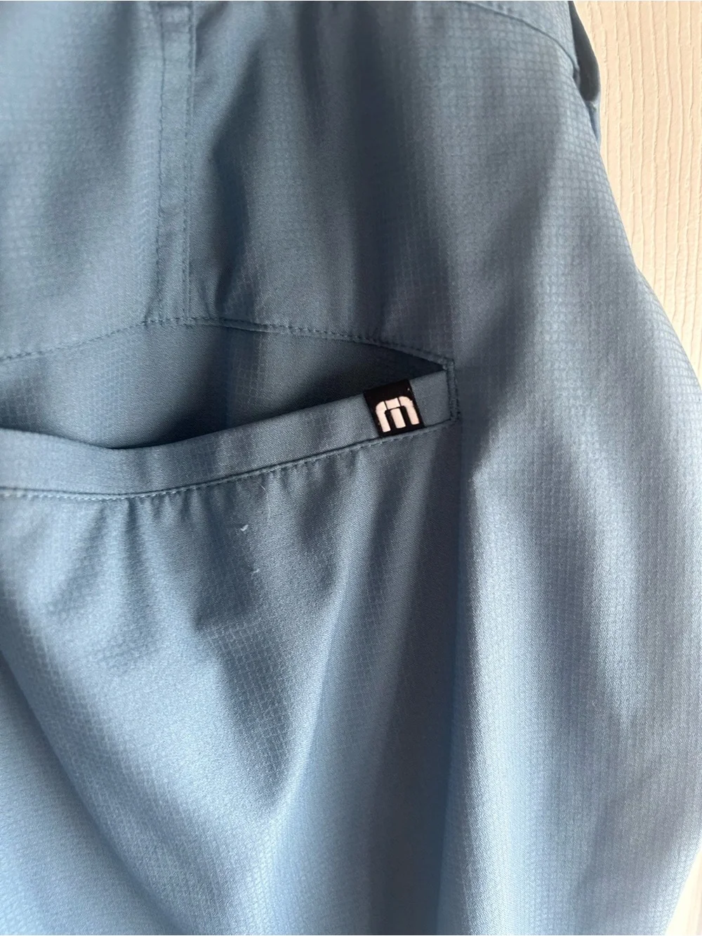 TravisMathew Men’s Performance Shorts – Size 38 – Light Blue